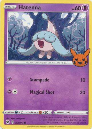 Pokemon Trading Card Game - Hatenna - 018/073 - Common Trick or Trade 2022 Promo