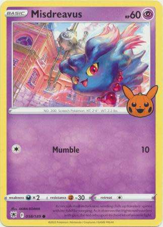 Pokemon Trading Card Game - Misdreavus - 058/189 - Common Trick or Trade 2022 Promo