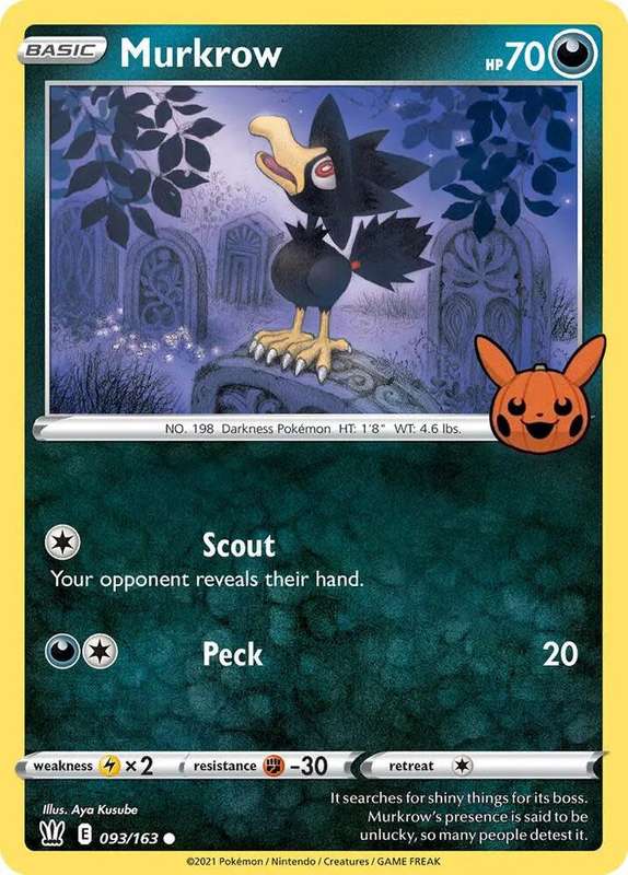 Pokemon Trading Card Game - Murkrow - 093/163 - Common Trick or Trade 2022 Promo