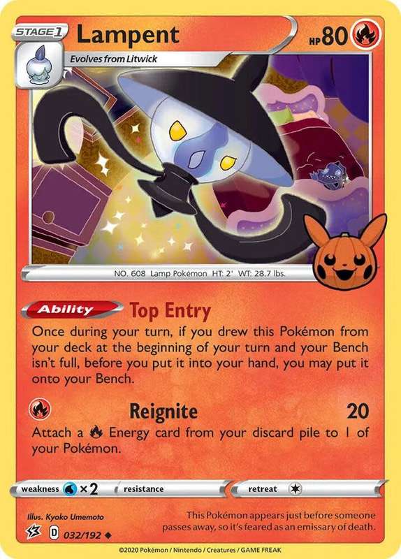 Pokemon Trading Card Game - Lampent - 032/192 - Uncommon Trick or Trade 2022 Promo