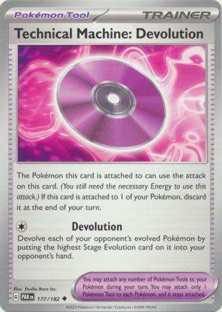 Pokemon Trading Card Game - Technical Machine: Devolution - 177/182 - Uncommon Scarlet & Violet: Par