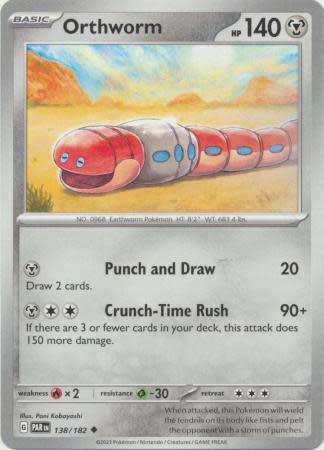 Pokemon Trading Card Game - Orthworm - 138/182 - Uncommon Scarlet & Violet: Paradox Rift