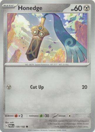 Pokemon Trading Card Game - Honedge - 130/182 - Common Scarlet & Violet: Paradox Rift