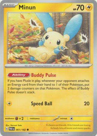 Pokemon Trading Card Game - Minun - 061/182 - Common Scarlet & Violet: Paradox Rift