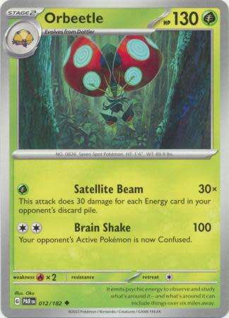Pokemon Trading Card Game - Orbeetle - 012/182 - Uncommon Scarlet & Violet: Paradox Rift