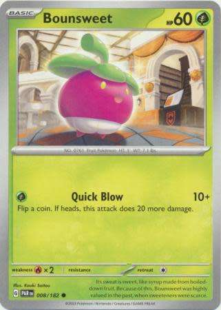 Pokemon Trading Card Game - Bounsweet - 008/182 - Common Scarlet & Violet: Paradox Rift