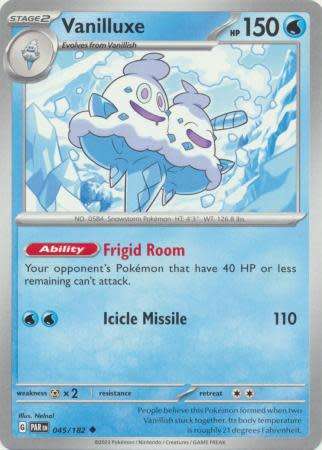 Pokemon Trading Card Game - Vanilluxe - 045/182 - Uncommon Scarlet & Violet: Paradox Rift