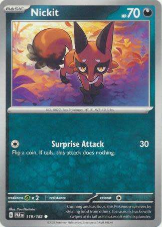 Pokemon Trading Card Game - Nickit - 119/182 - Common Scarlet & Violet: Paradox Rift