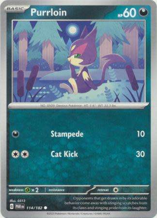 Pokemon Trading Card Game - Purrloin - 114/182 - Common Scarlet & Violet: Paradox Rift