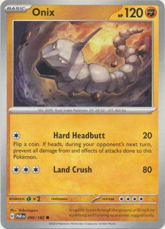 Pokemon Trading Card Game - Onix - 090/182 - Common Scarlet & Violet: Paradox Rift