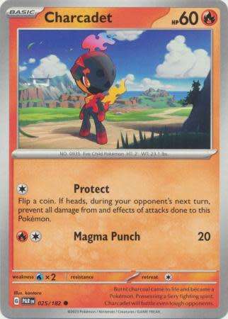 Pokemon Trading Card Game - Charcadet - 025/182 - Common Scarlet & Violet: Paradox Rift