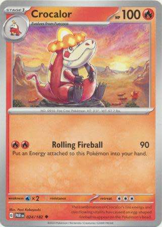 Pokemon Trading Card Game - Crocalor - 024/182 - Uncommon Scarlet & Violet: Paradox Rift
