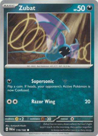 Pokemon Trading Card Game - Zubat - 110/182 - Common Scarlet & Violet: Paradox Rift