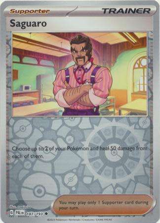 Pokemon Trading Card Game - Saguaro - 187/193 - Uncommon Reverse Holo Scarlet & Violet: Paldea Evolv