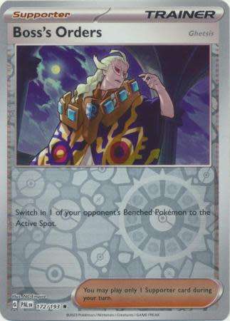 Pokemon Trading Card Game - Boss's Orders - 172/193 - Holo Rare Reverse Holo Scarlet & Violet: Palde
