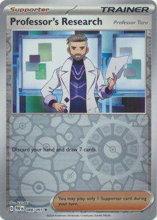 Pokemon Trading Card Game - Professor's Research (Professor Turo) - 088/091 - Holo Rare Reverse Holo
