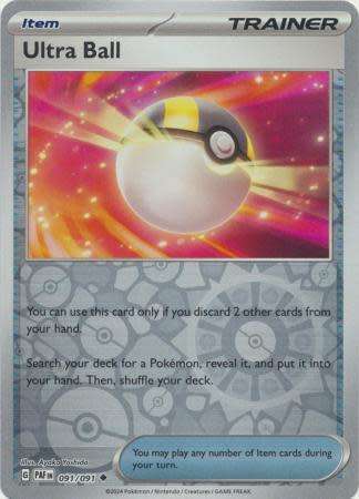 Pokemon Trading Card Game - Ultra Ball - 091/091 - Uncommon Reverse Holo Scarlet & Violet: Paldean F
