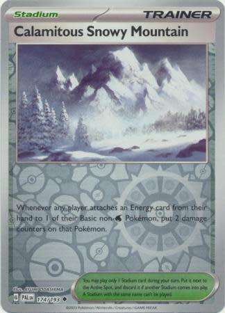 Pokemon Trading Card Game - Calamitous Snowy Mountain - 174/193 - Uncommon Reverse Holo Scarlet & Vi