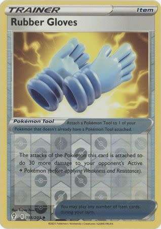 Pokemon Trading Card Game - Rubber Gloves - 156/203 - Uncommon Reverse Holo Sword & Shield: Evolving