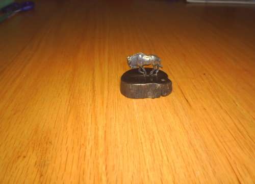 Patrick Mavros silver sculpture-Wildbeest