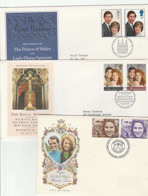 GREAT BRITAIN-3 X ROYAL WEDDING COVERS-FINE AND CLEAM