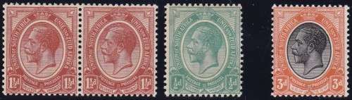 UNION SA - KGV KINGS HEADS, 1 X PAIR & 2 X SINGLES (INVERTED WATERMARK) - U/M & M/M!!!!!