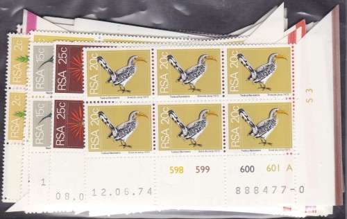 RSA - 2ND DEF ISSUE, 30 X ASSORTED CONTROL BLOCKS TO 25c WITH VARIOUS DATES (SOME DUPS.) - ALL U/M!!