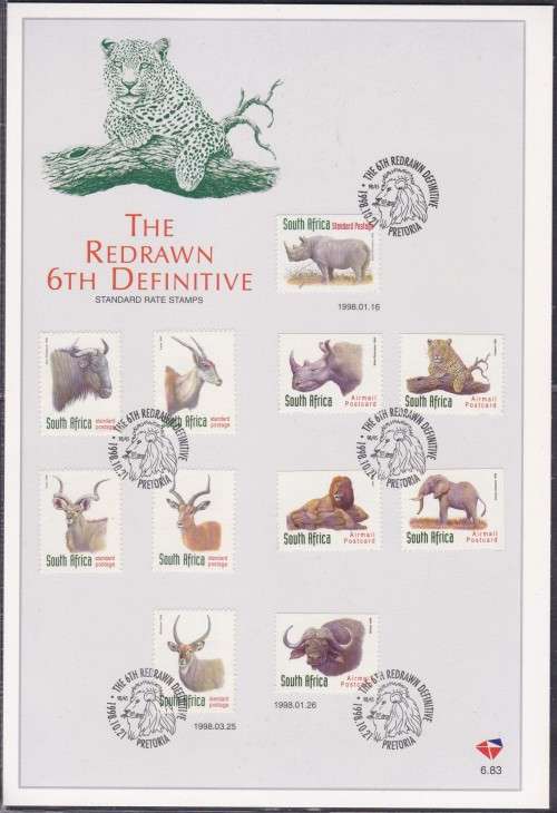 RSA - THE REDRAWN 6TH DEFINITIVE (STANDARD POSTAGE), FIRST DAY SHEET 6.83 - AS NEW!!!!!