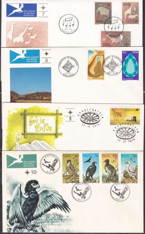 SWA - 4 X NICE ASSORTED FDC'S, FDC NO.7 & 8 & 9 & 10 - ALL FAIR!!!!!