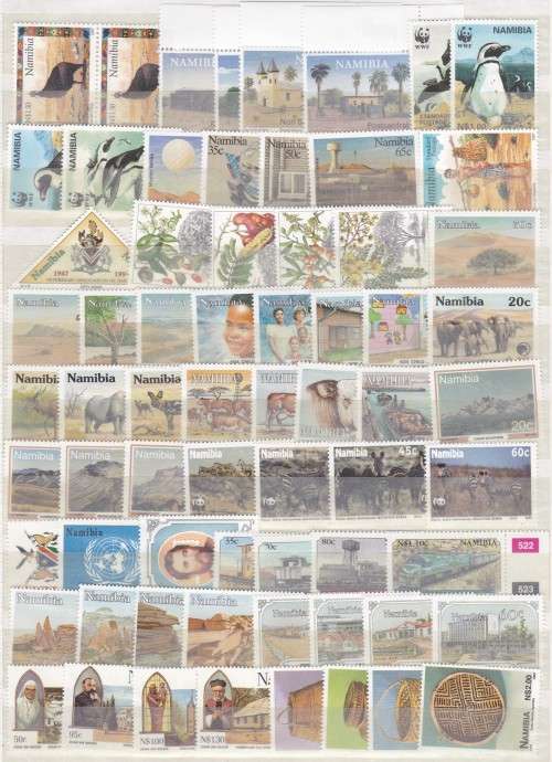 NAMIBIA - NICE ASSORTMENT OF SINGLES & SINGLE SETS ON ALBUM PAGE, ALL SUPERB U/M - GOOD VALUE!!!!!