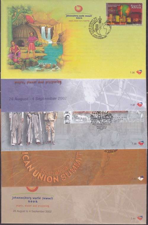 RSA - 5 X ASSORTED FDC'S, FDC 7.36 & 7.37 & 7.38 & 7.42 & 7.44 - ALL CLEAN!!!!!