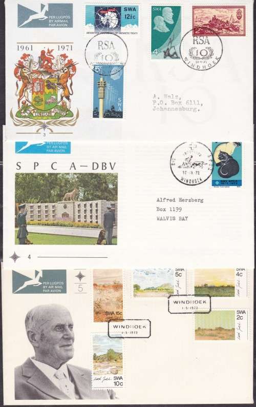 SWA - 3 X ASSORTED FDC'S, FDC NO.3 & FDC NO.4 & FDC NO.5 - ALL CLEAN!!!!!