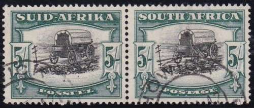 UNION SA - HYPHENATED PICTORIAL, 5 SHILLING FINE USED PAIR - CV:R600!!!!!