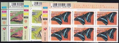 RSA - 7TH DEF ISSUE:BUTTERFLIES, R1.90 & R2.30 & 6.30 CONTROLS (DATED:2000.11.01) - ALL SUPERB U/M!!