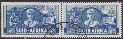 UNION SA - LARGE WAR EFFORT, 3D BLUE, FINE USED PAIR - CV:R350!!!!!