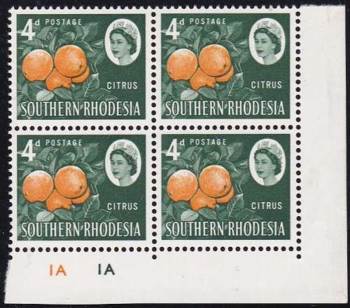 SOUTHERN RHODESIA - QE2 DEF ISSUE, 4D CONTROL 1A - FINE U/M!!!!!