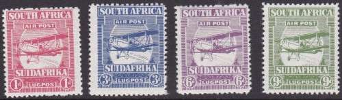 UNION SA - 1925 1ST AIRMAILS, SET OF 4 FORGERIES SINGLES TO 9D, FINE U/M - SOUGHT AFTER SET!!!!!