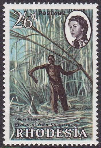 RHODESIA - 2/6 SHILLING WATER CONSERVATION, VARIETY=FORHEAD OF QUEEN RETOUCH FLAW - U/M SINGLE!!!!!