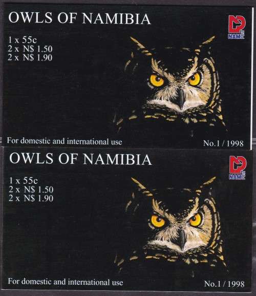 NAMIBIA - 2 X OWL BOOKLETS (NO.1/1998), 1 X CTO & 1 X FINE U/M - COMPLETE AS ISSUED!!!!!