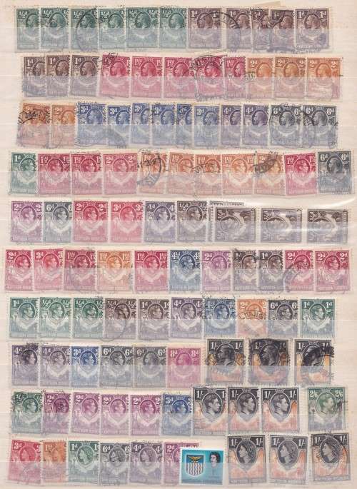 SOUTHERN & NORTHERN RHODESIA - NICE ASSORTMENT OF KGV & KGVI & QE2 SINGLES TO 2/6 - USED & SOME MINT