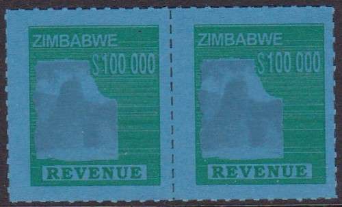 ZIMBABWE - REVENUE STAMPS, 100 000 DOLLARS - U/M PAIR!!!!!