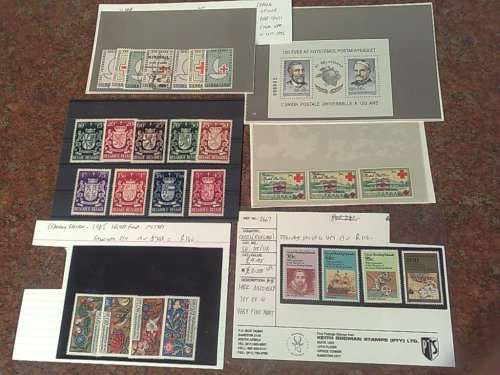 NICE CLEARANCE LOT(NO. 1)--25 CARDS WITH FINE UM SETS ,BLOCKS,CONTROLS,MINISHEETS-HIGH RESALE,CV