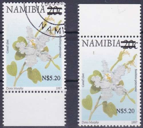 NAMIBIA - 2005 SURCHARGES, 2 X 5.20 DOLLAR SINGLES - 1 X FINE USED & 1 X FINE U/M!!!!!