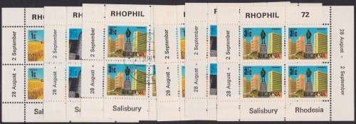 RHODESIA - RHOPIL 72, 2 X SET OF 3 MINISHEETS (C SERIES) - FINE CTO & FINE U/M!!!!!