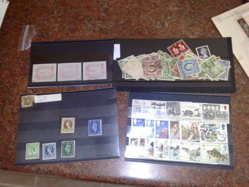GREAT BRITAIN-SMALL MIXED LOT TO CLEAR,STOCKBOOK,LOOSE PAGES,CARDS ETC