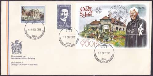 RSA - GANDHI & MANDELA, HAND CANCELLED HUMAN RIGHTS DAY + PARLIAMENT OPEN DAY - FINE!!!!!