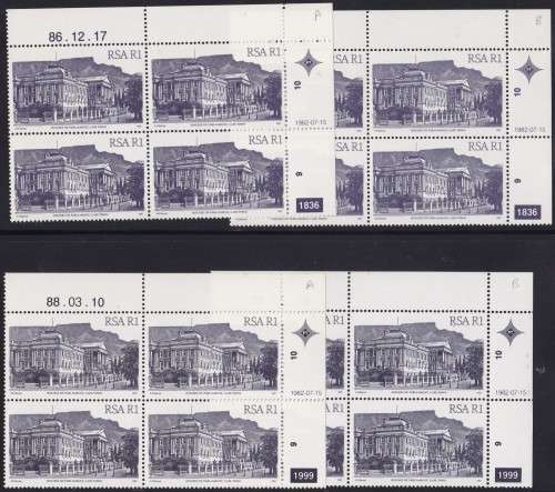 RSA - 4TH DEF ISSUE, R1 CONTROLS 1836 + 1999 PLATED A+B CYLINDERS - FINE U/M!!!!!
