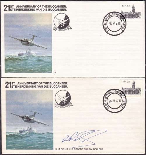 RSA - SA AIRFORCE, 2 X FDC NO.25, 1 X UNSIGNED & 1 X SIGNED - FINE!!!!!
