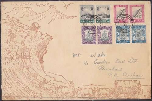 UNION SA - VOORTREKKER CENTENARY, FDC WITH 'BULHOEK' CANCELS - FAIR(OPEN ON LEFT)!!!!!