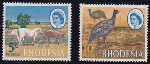 RHODESIA - MARDON PRINTING, 5 SHILLING & 10 SHILLING SINGLES-C/V R330- FINE U/M & FINE M/M!!!!!